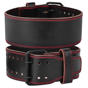weightlifting belt with double prong buckle – secure fit